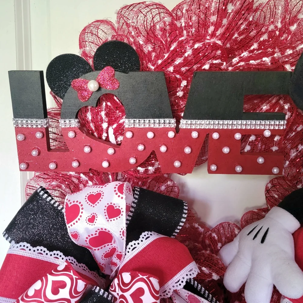 Minnie Mouse Wreath Deco Mesh Bow Genuine Disney Quinceañera Baby Shower Girl